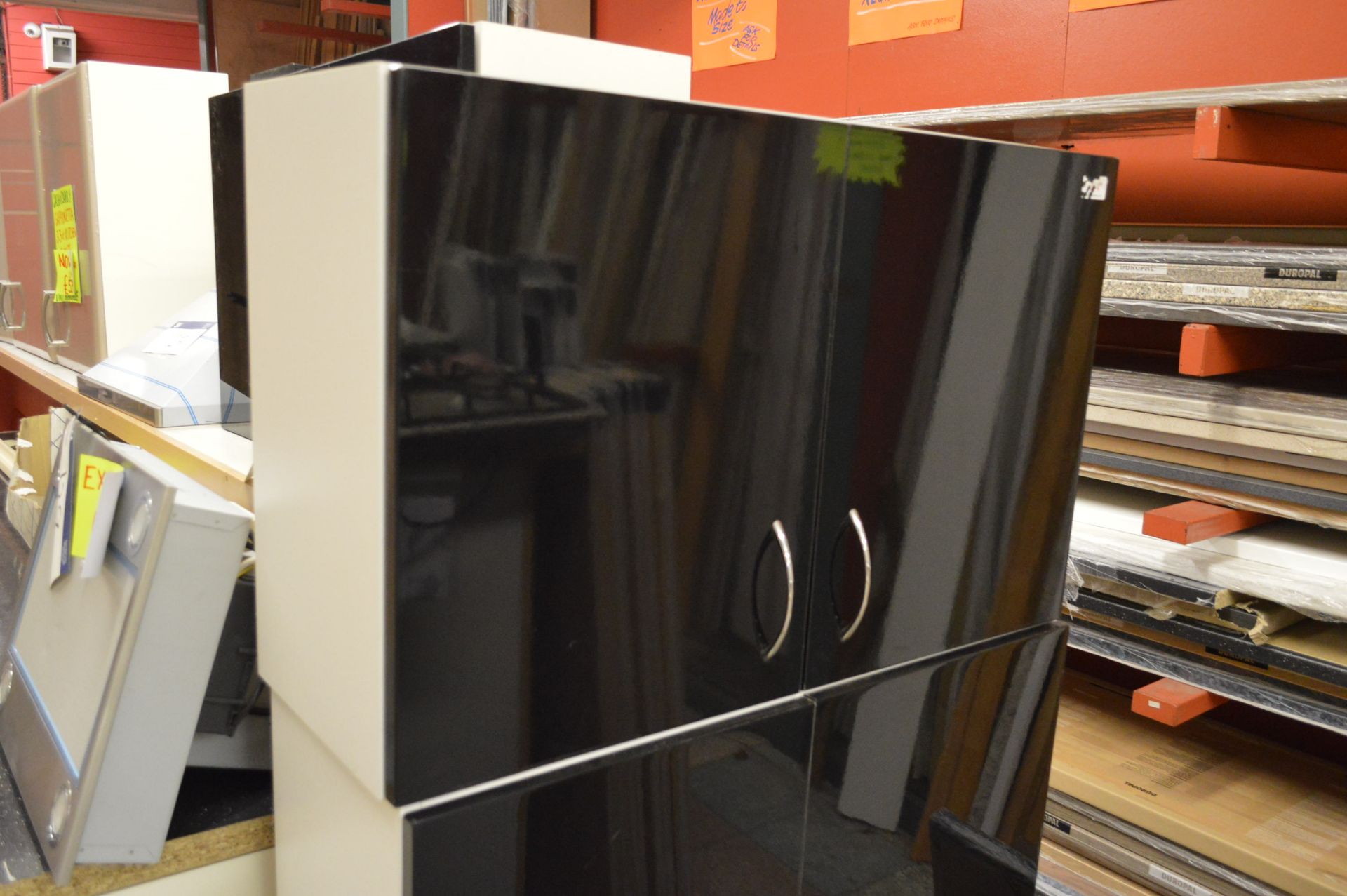 Two Black High Gloss Double Wall Units, 900mm wide - Image 2 of 4