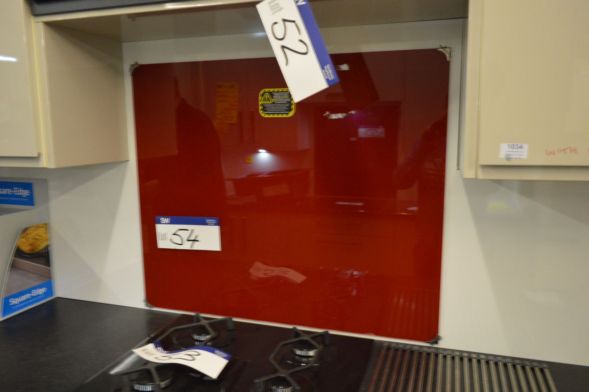 Red Splash Back, 900mm wide