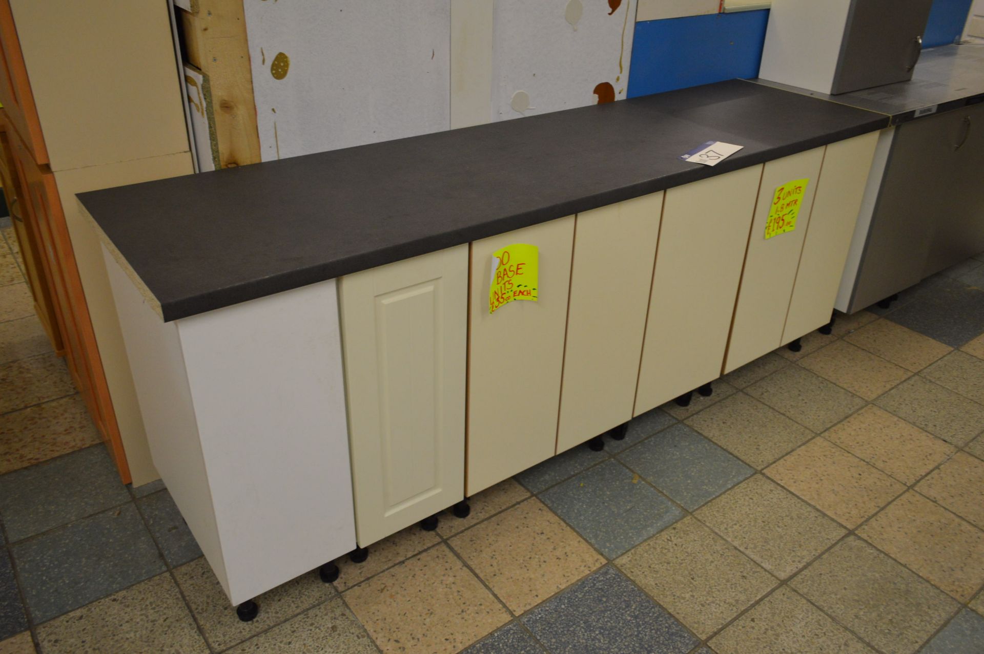 Assorted Base Units, 2.25m long, with worktop - Image 2 of 3