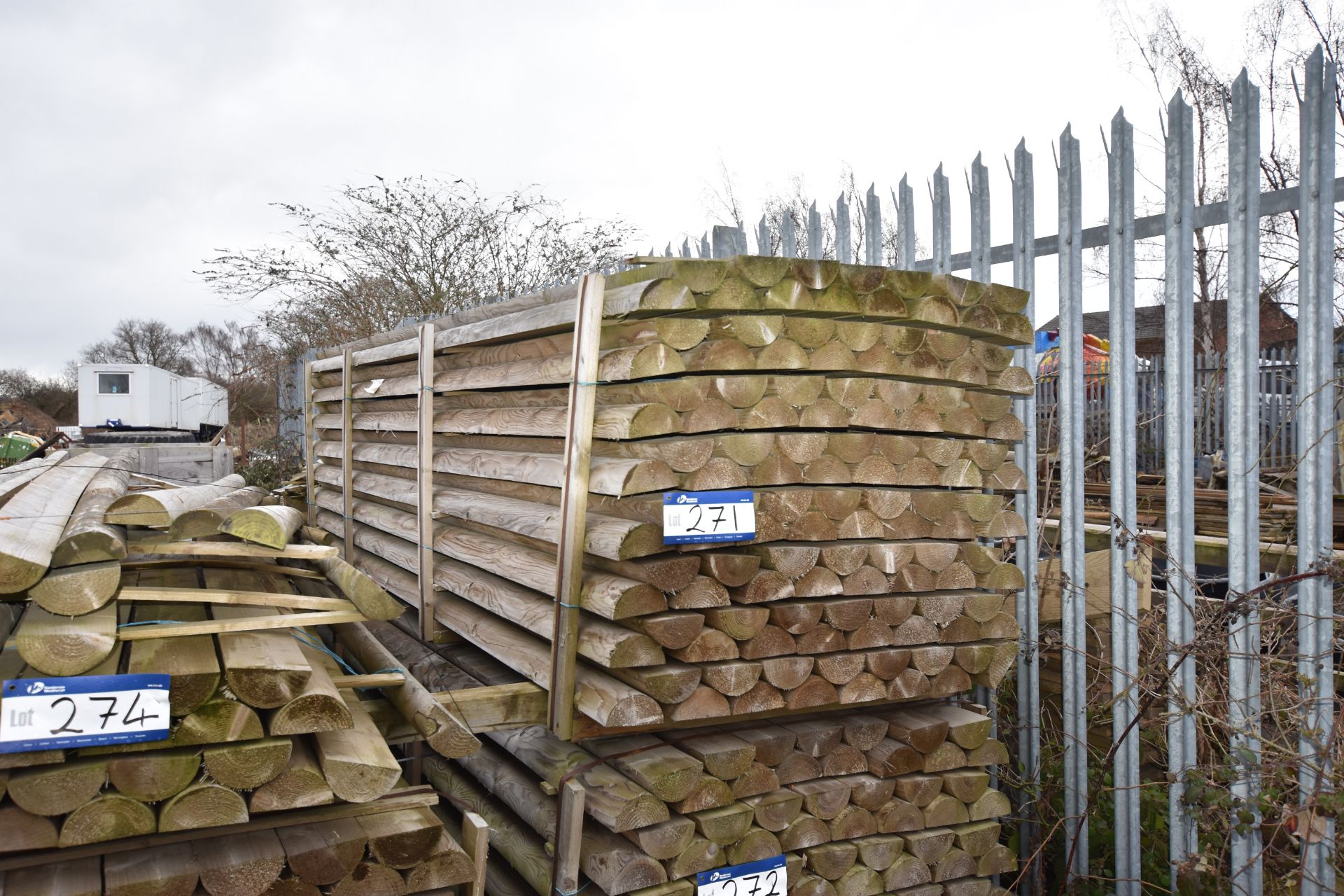 113 x Half Round Wooden Fence Rails