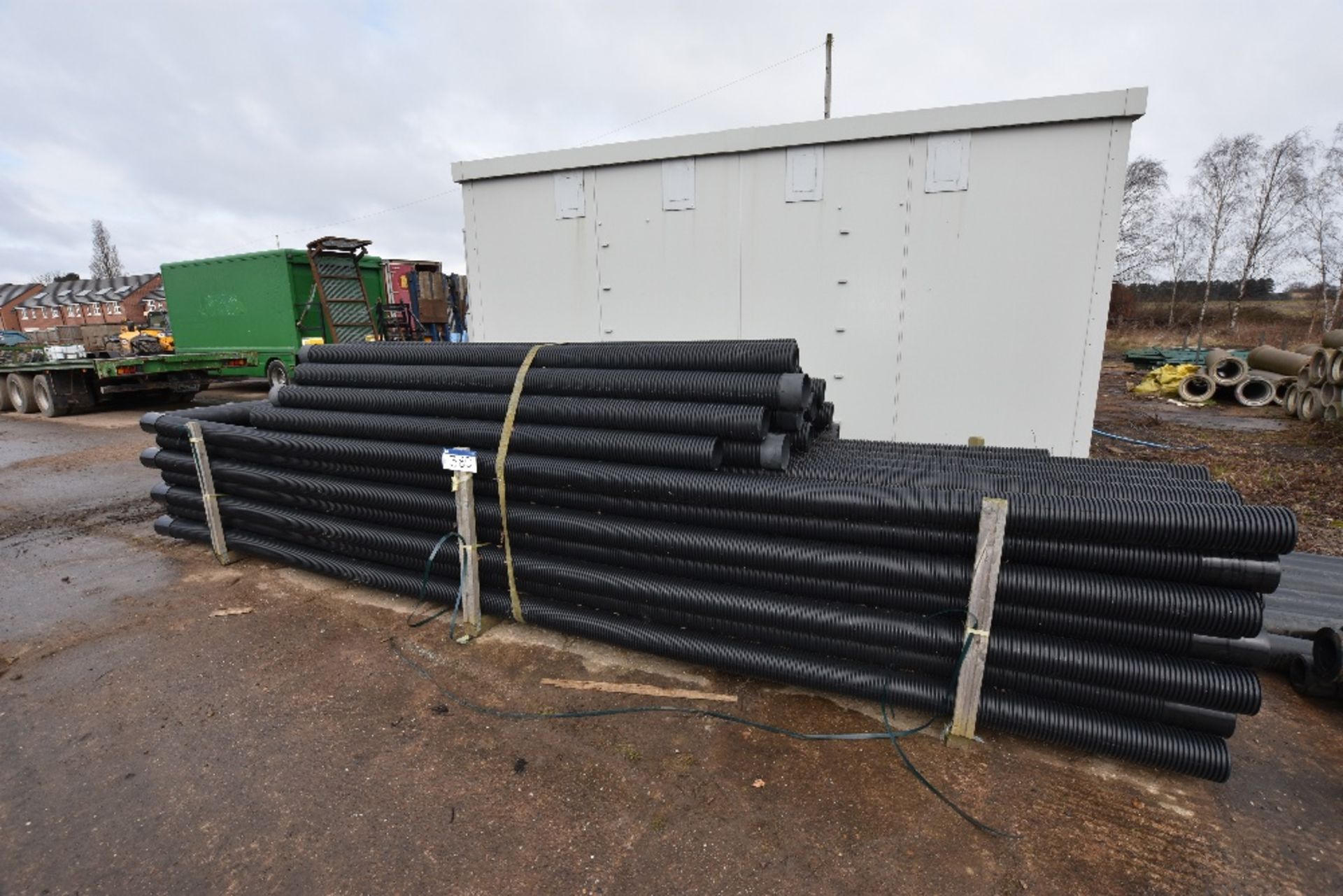 52 x Lengths of Black Plastic Electric Cable Ducting, 6m x 160mm Diameter, 20 Lengths of Black