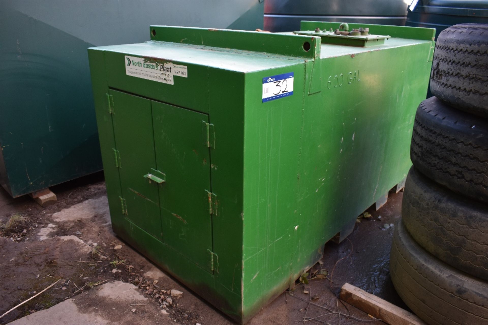 Bunded Steel Fuel Tank, 2300 x 1250 x 1250mm h, c/w Delivery Hose, Pump & Meter