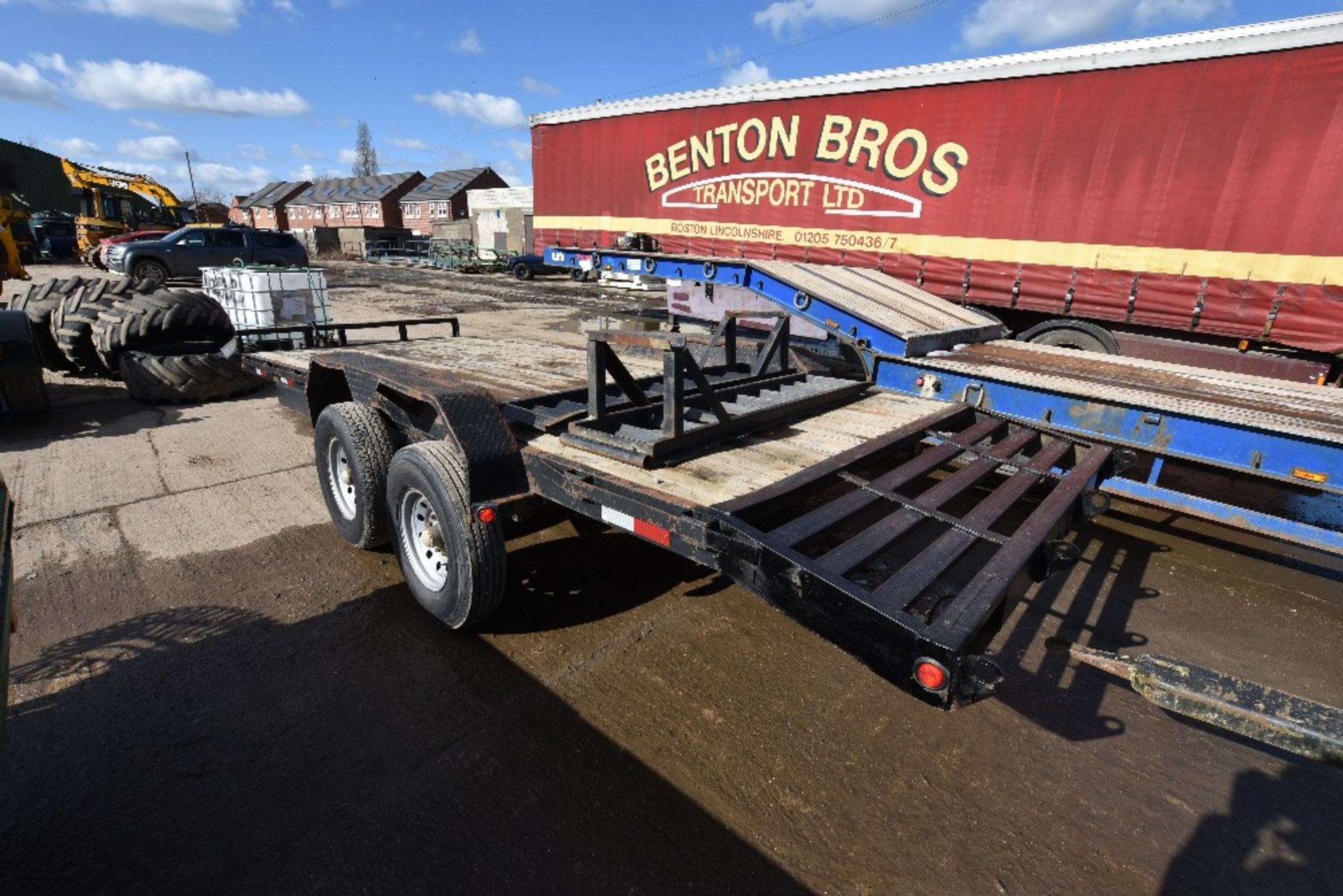 May Low Ride 6m Tandem Axle Draw Bar Plant Trailer c/w Loading Ramps, Serial No -, Year of