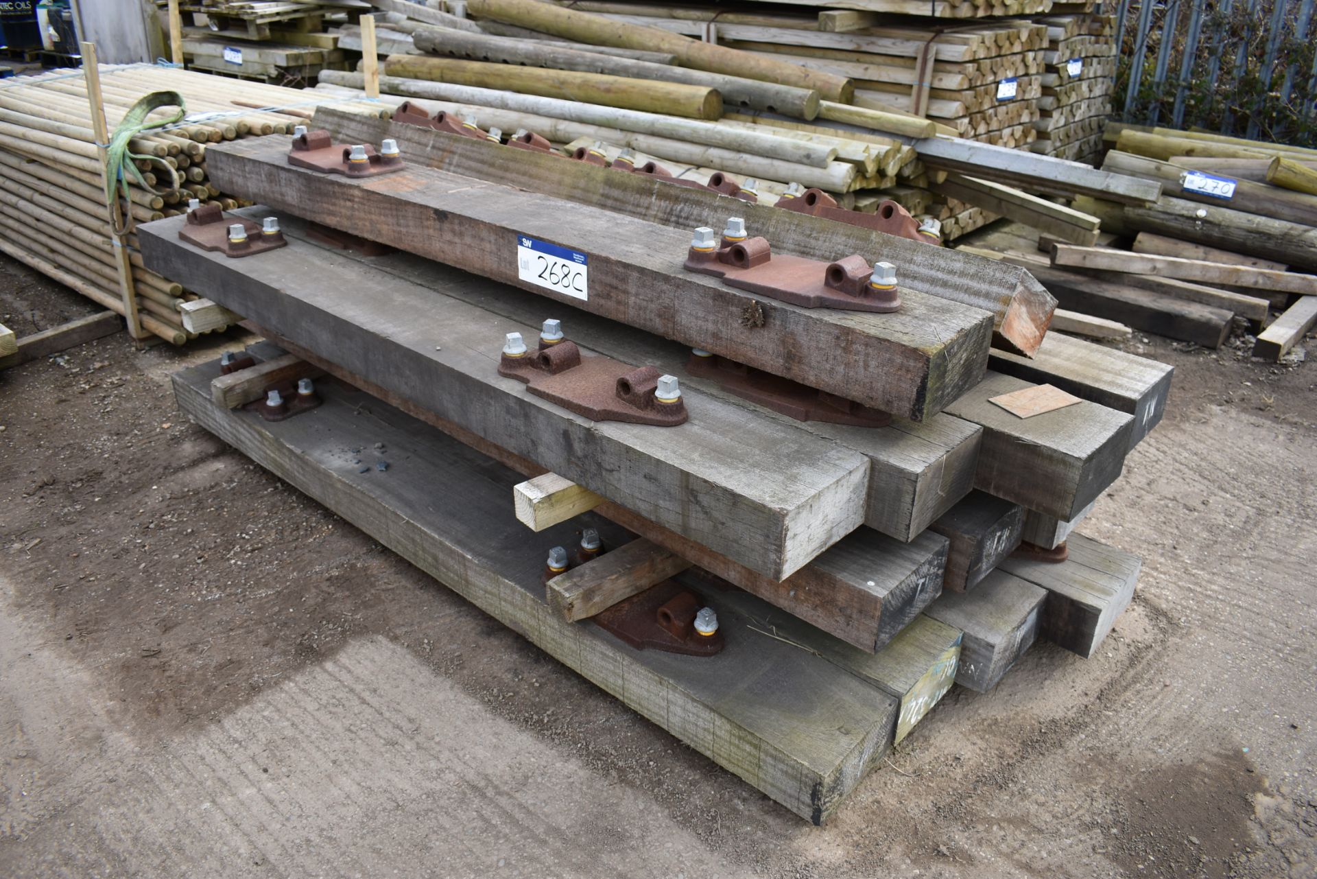 14 x Wooden Sleepers, 2420mm x 259mm x 130mm