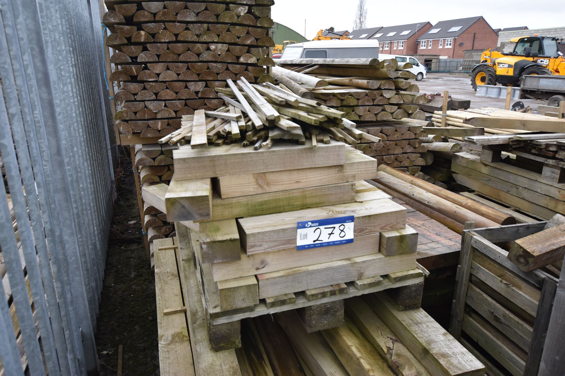 Quantity of Post & Half Round Rail Offcuts on 3 Pallets