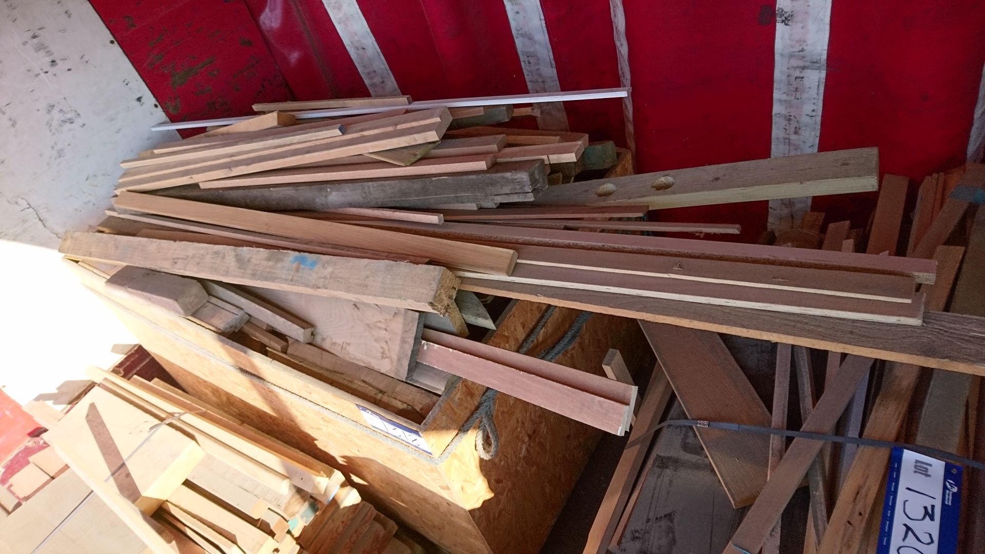 Wooden Stillage Containing Various Wood Offcuts