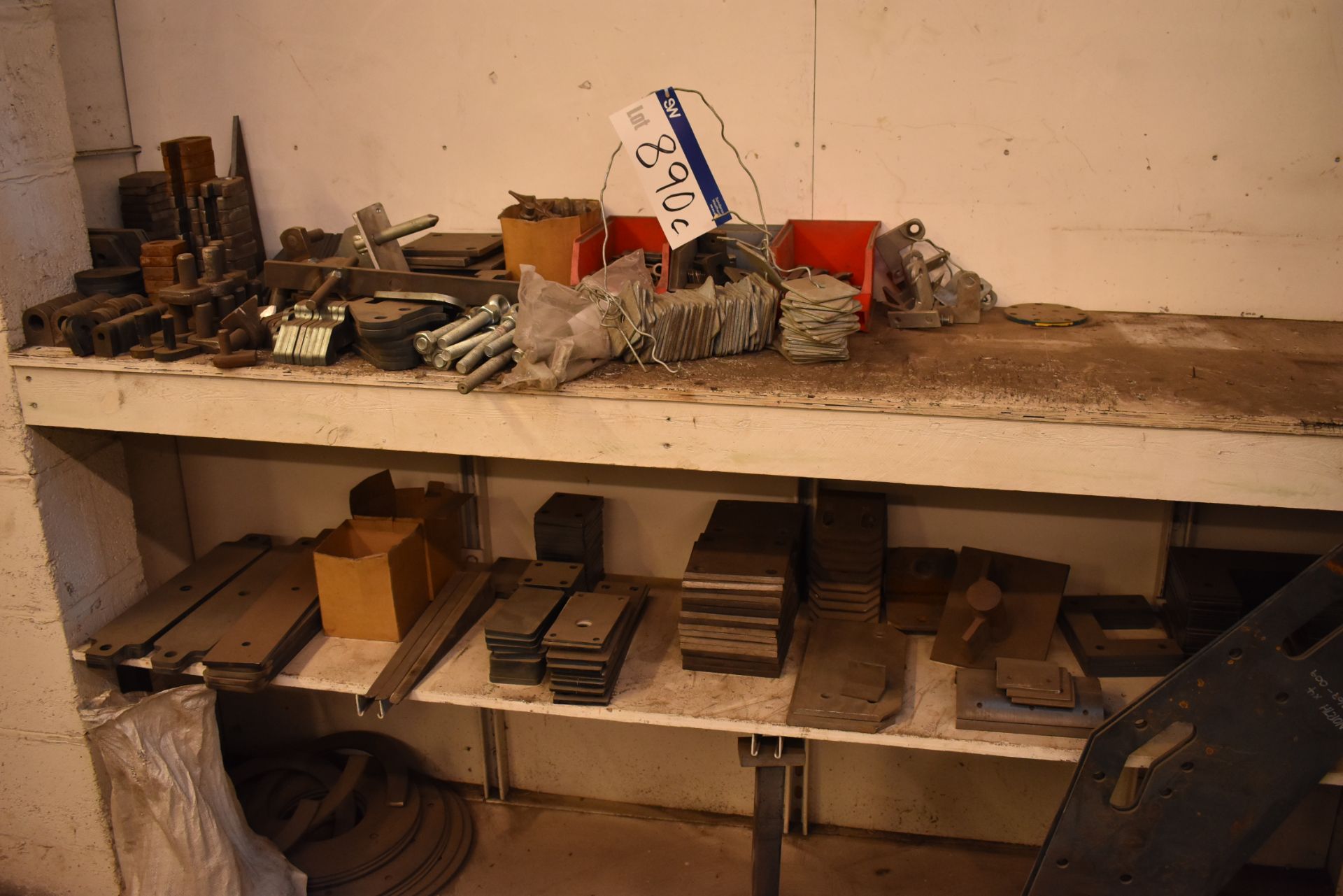 Various Steel Fittings as Lotted on and under bench