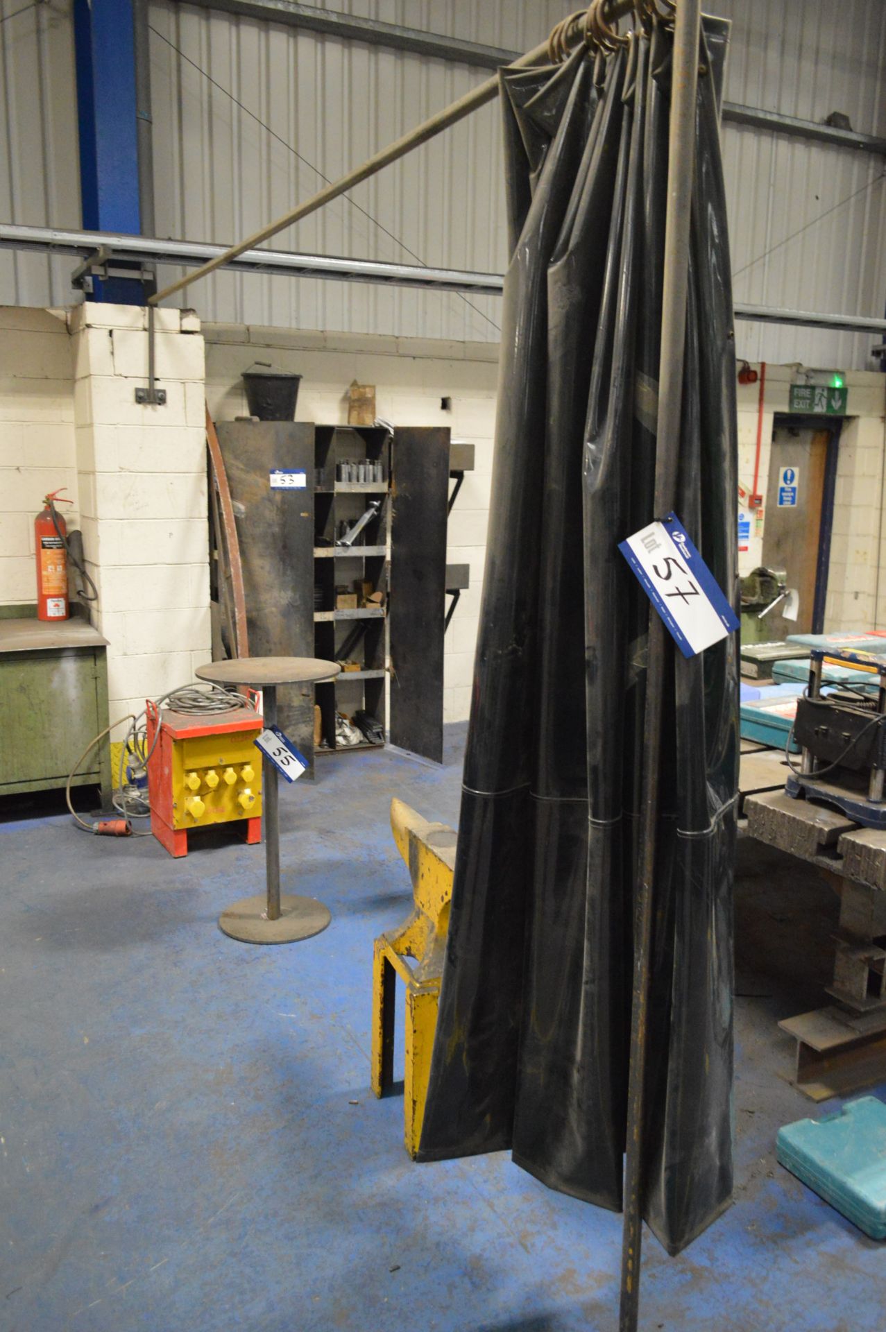 Welding Screen, approx. 4m x 2m deep, with tubular