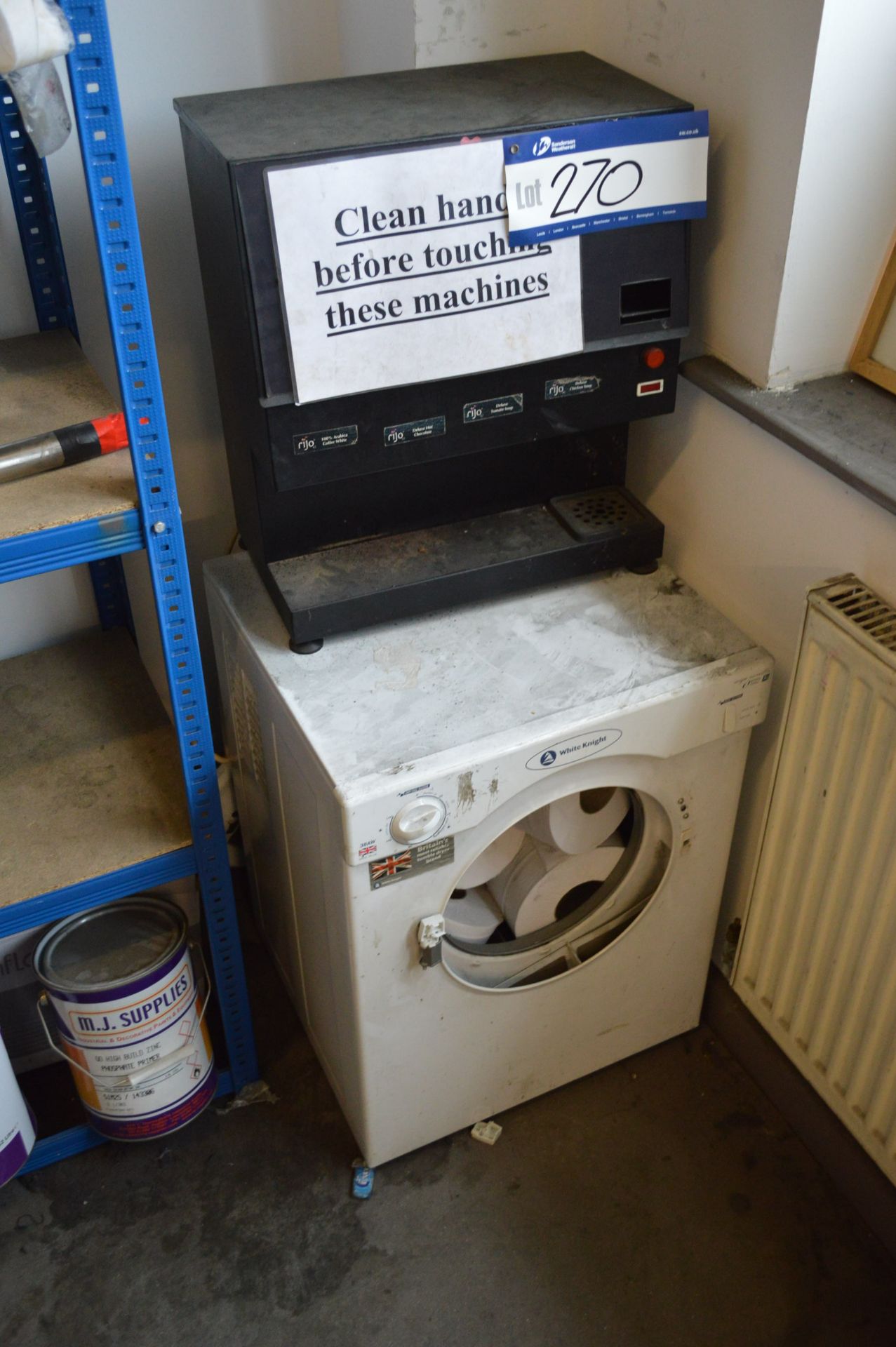 RIJL vending unit, with tumble drier and contents