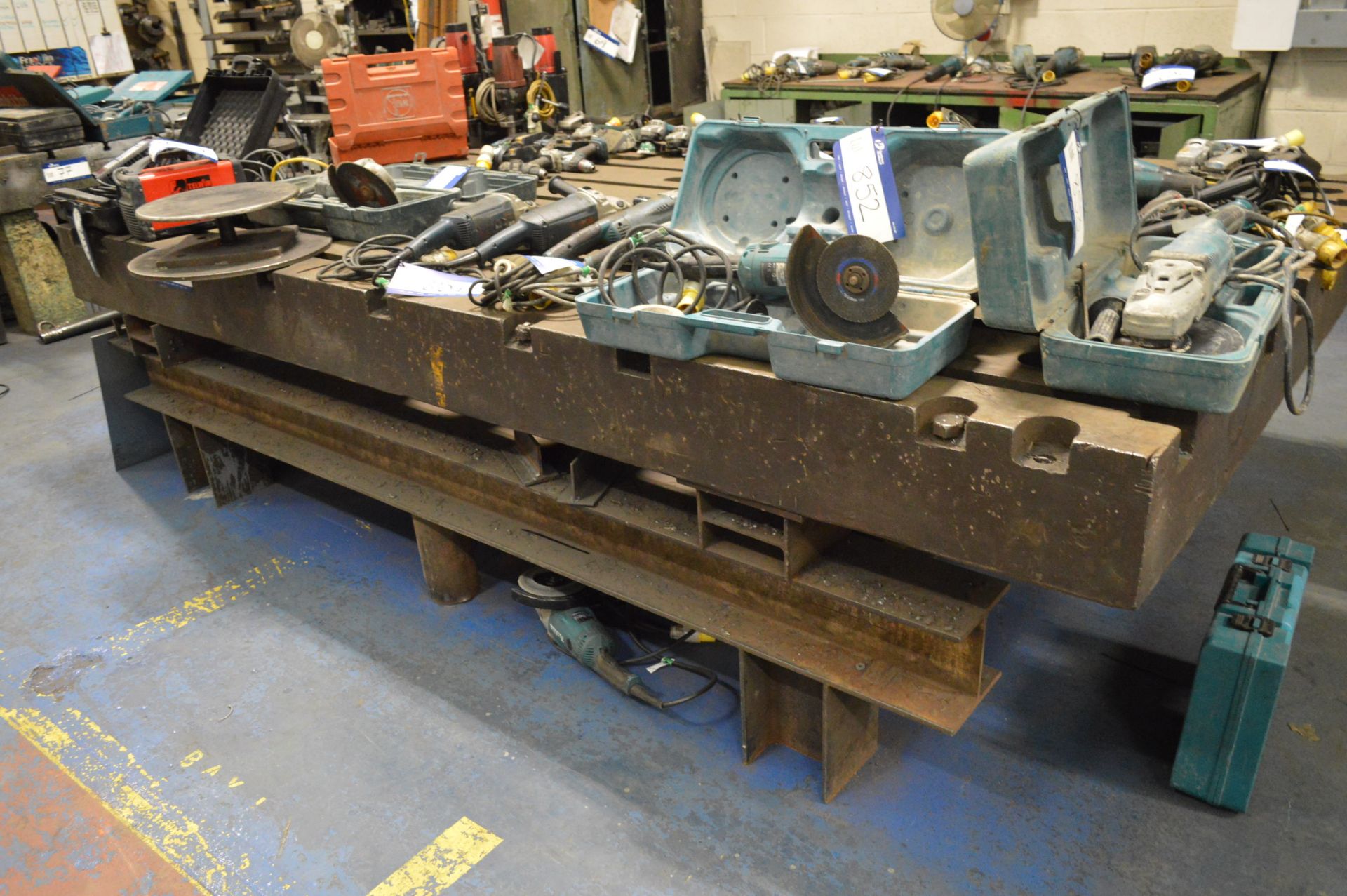 T-Slotted Cast Iron Welding Bed, approx. 3.35m x 2 - Image 2 of 2