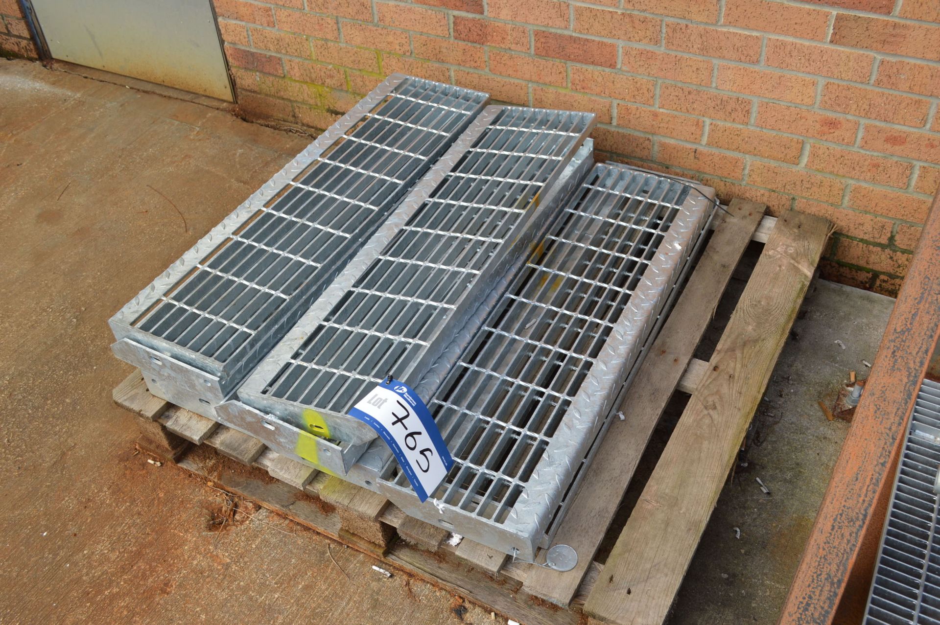 Galvanised Steel Staircase Treads, each approx. 1m