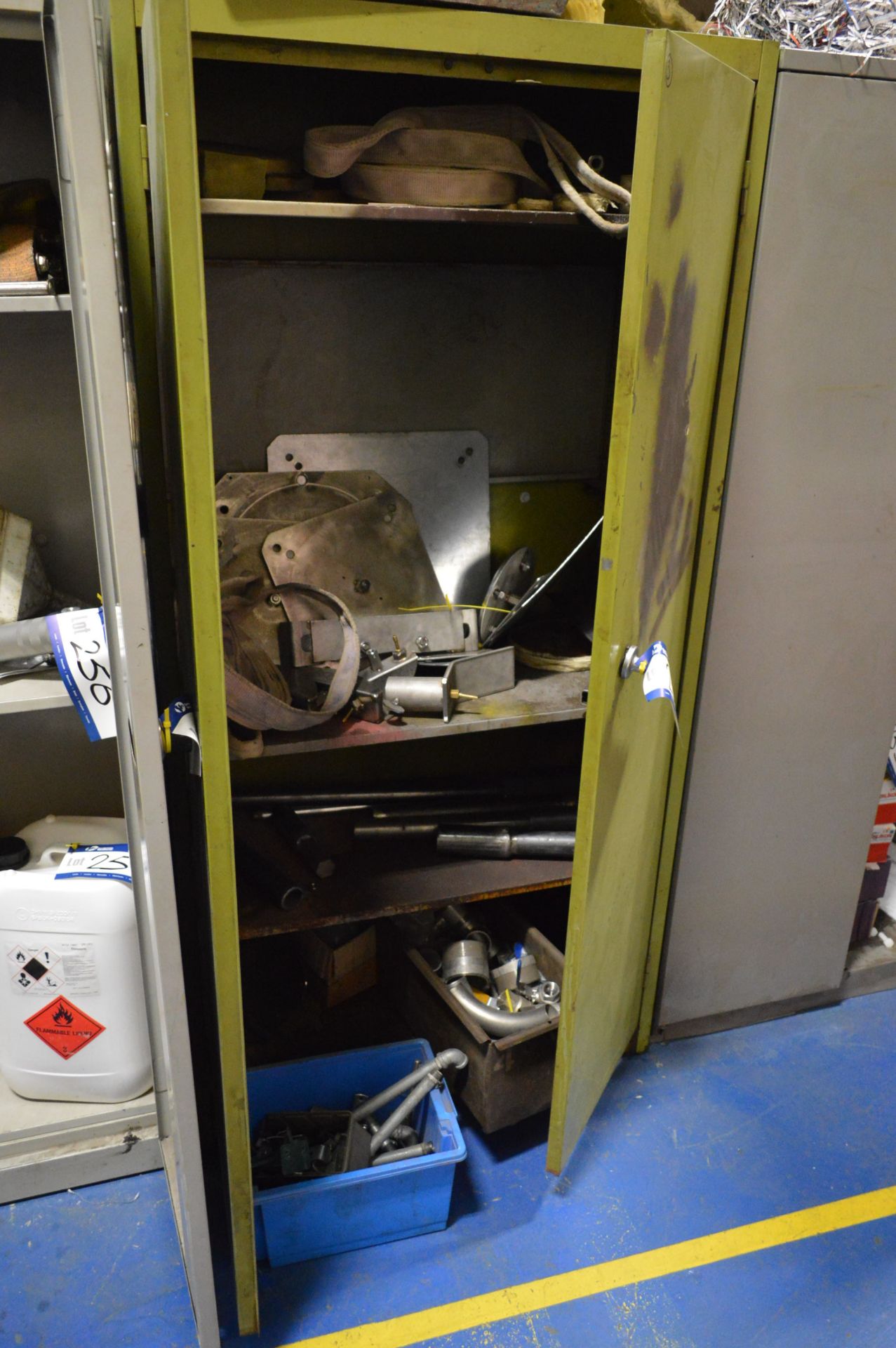 Steel Double Door Cabinet and Contents