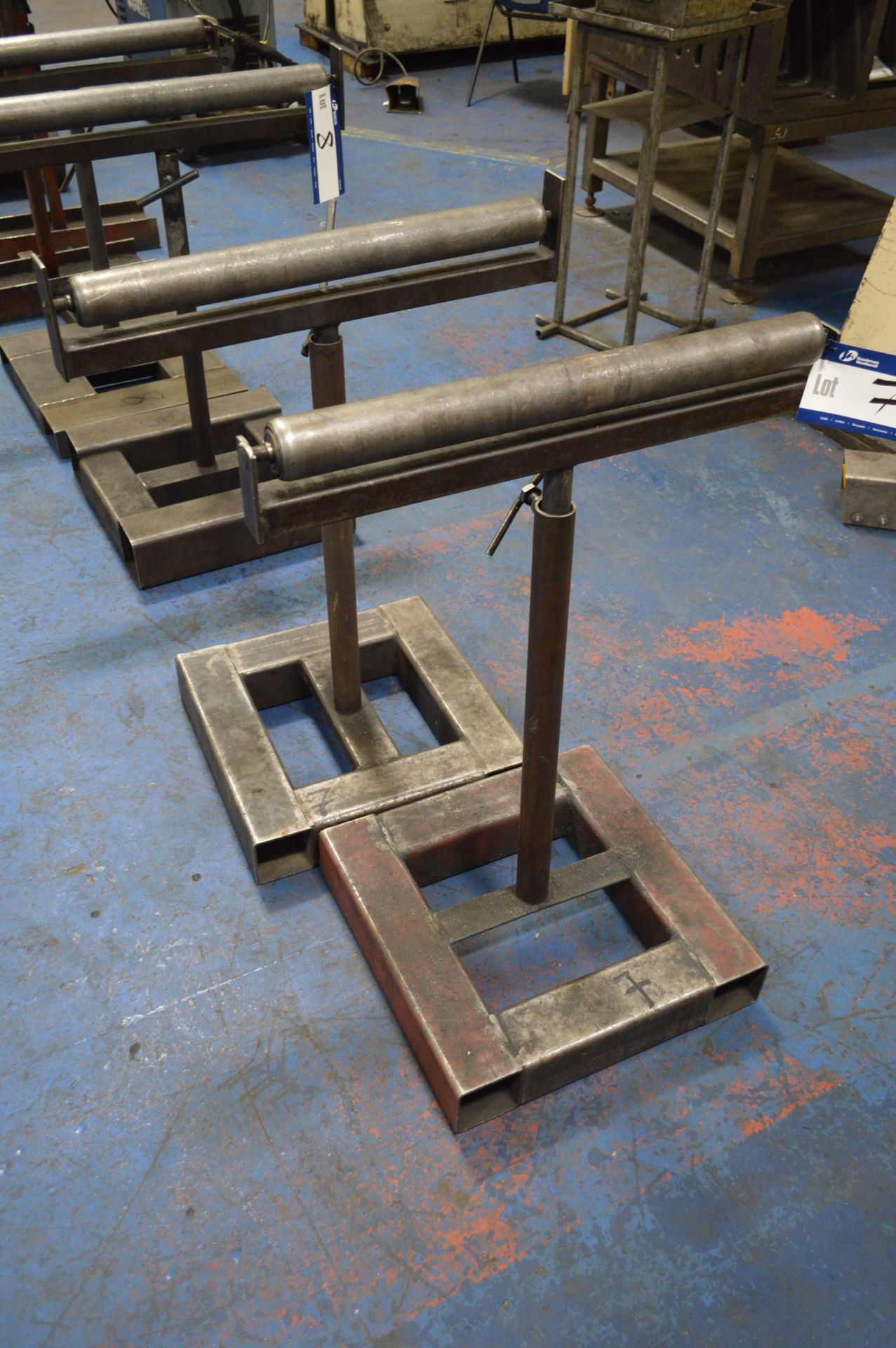 Two Fabricated Steel Roller Feed Stands, each roll - Image 2 of 2