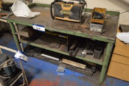 Steel Bench, approx. 1.7m x 780mm, with contents
