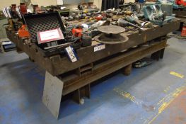 T-Slotted Cast Iron Welding Bed, approx. 3.35m x 2