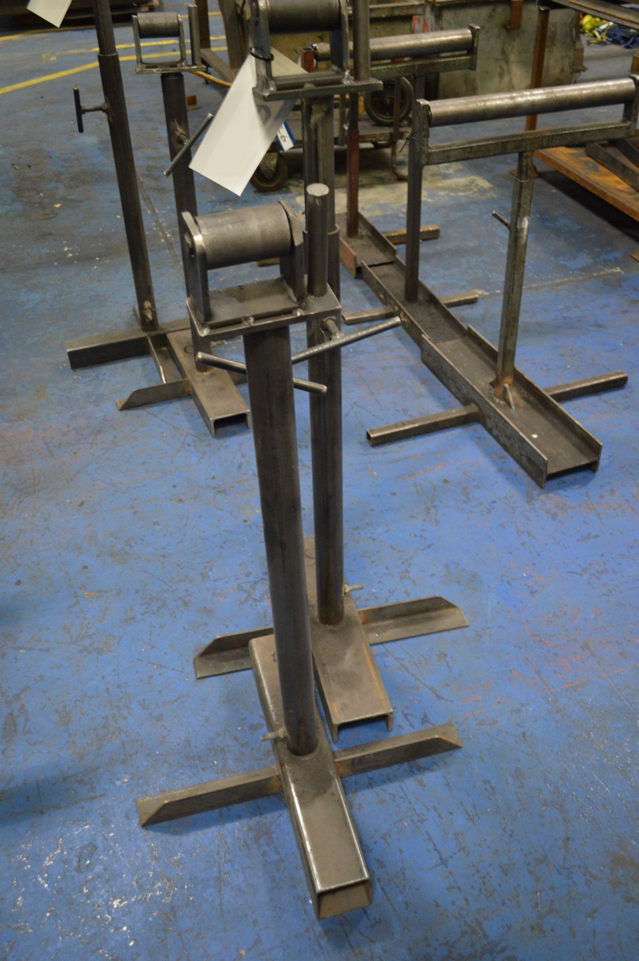 Two Fabricated Steel Roller Feed Stands, rollers a - Image 2 of 2