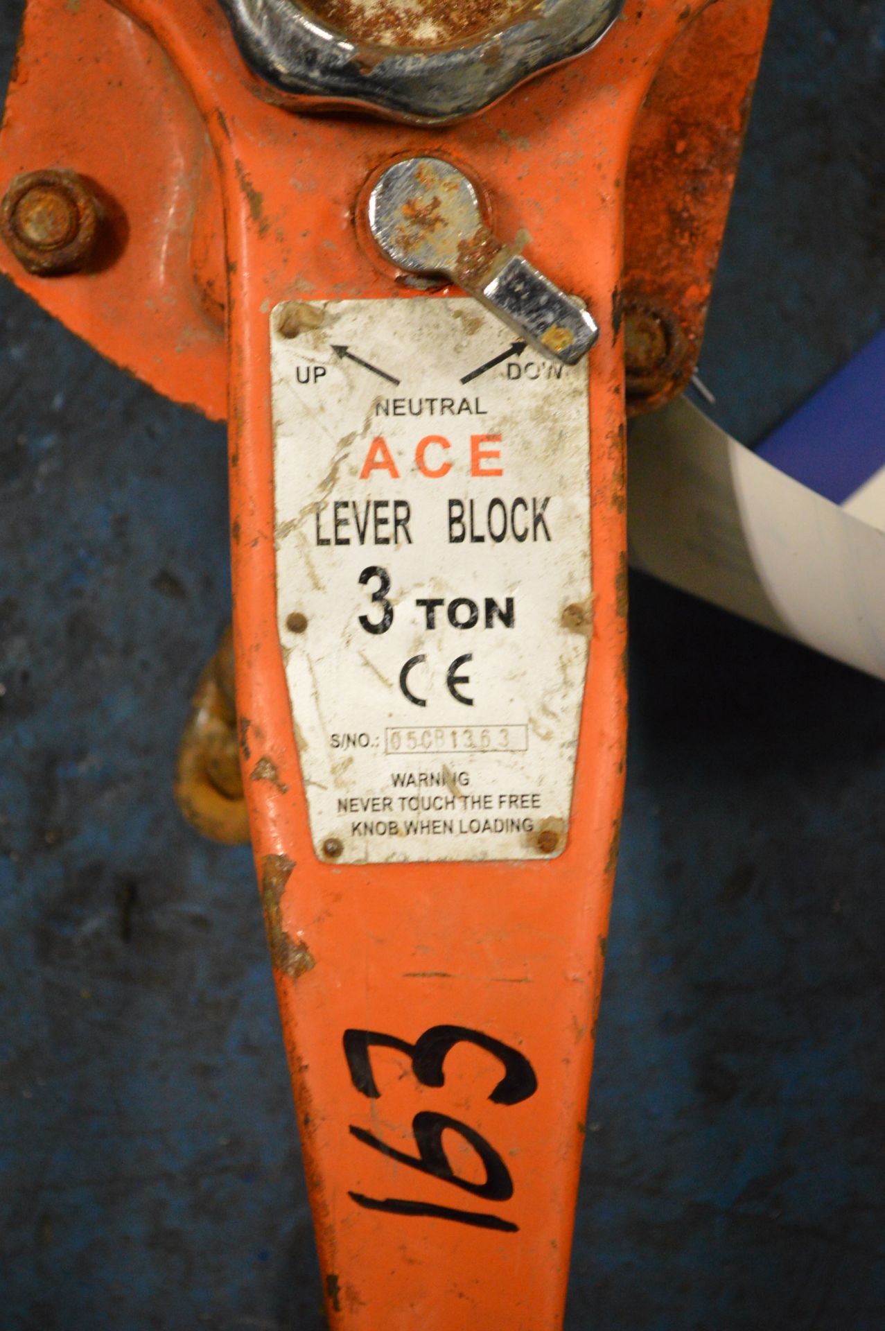 Ace 3 ton Lever Block, serial no. 05CB1363 - Image 2 of 2