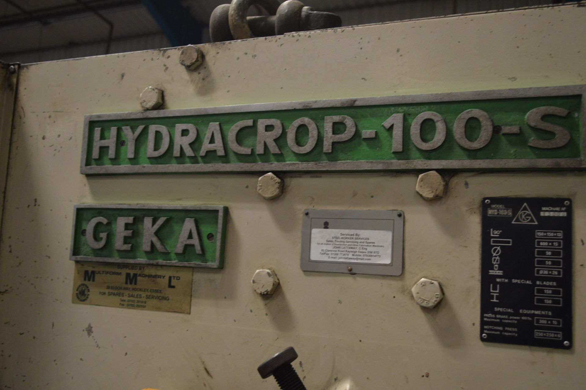 Geka HYDRACROP-100-S UNIVERSAL METAL WORKER - Image 6 of 9