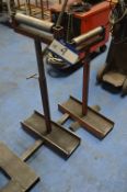 One Pair Fabricated Steel Roller Feed Stands, each