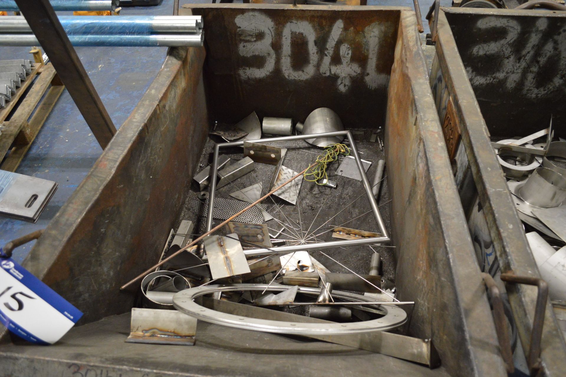 Steel Bin, with contents - Image 2 of 2