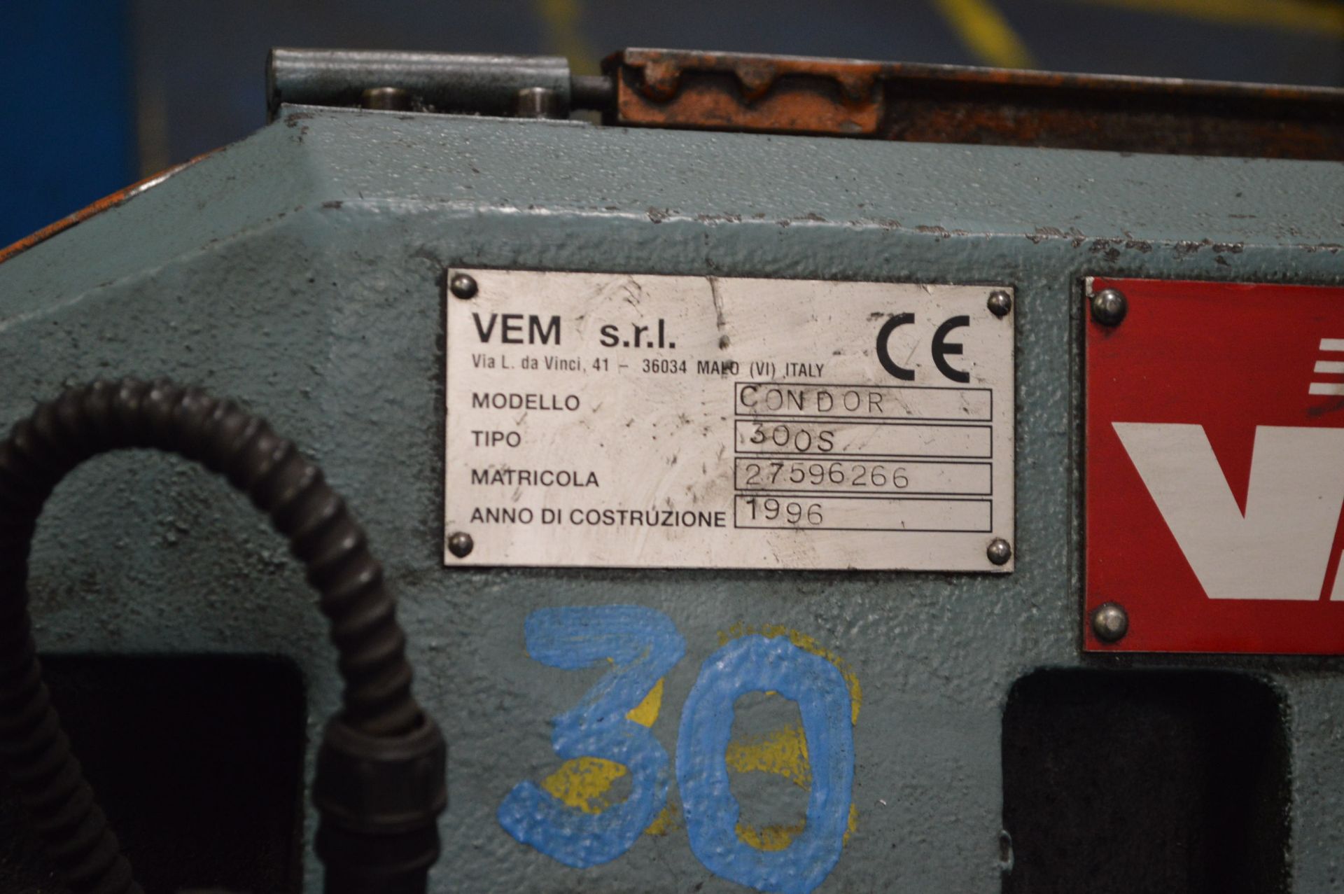 Vem T.C.M CONDOR 300S HORIZONTAL METAL BANDSAW, se - Bild 7 aus 7