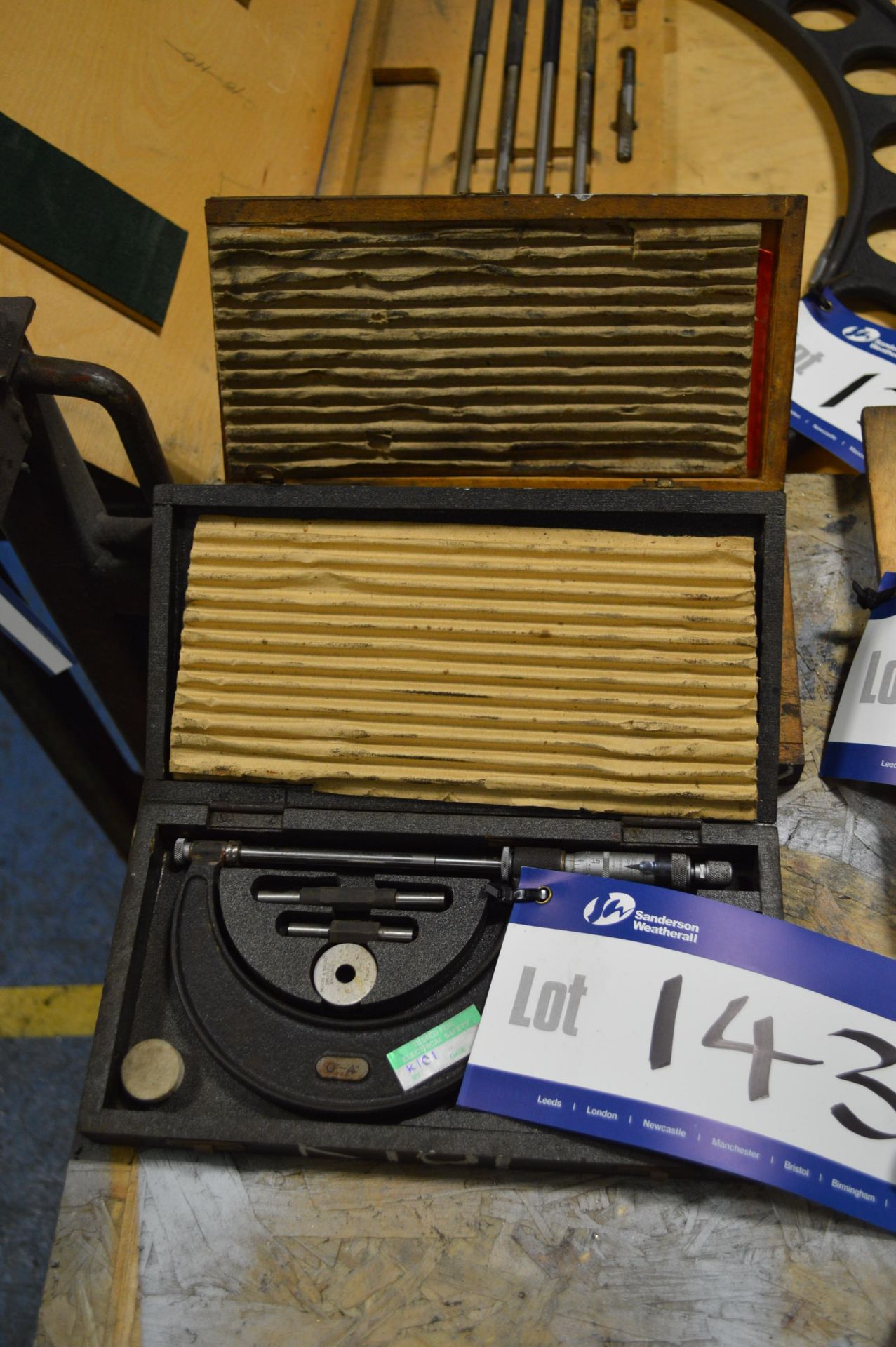 Two 0-4in External Micrometers, each in timber box