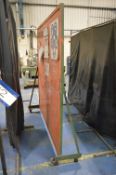 Fabricated Mobile Steel Welding Screen, approx. 2m