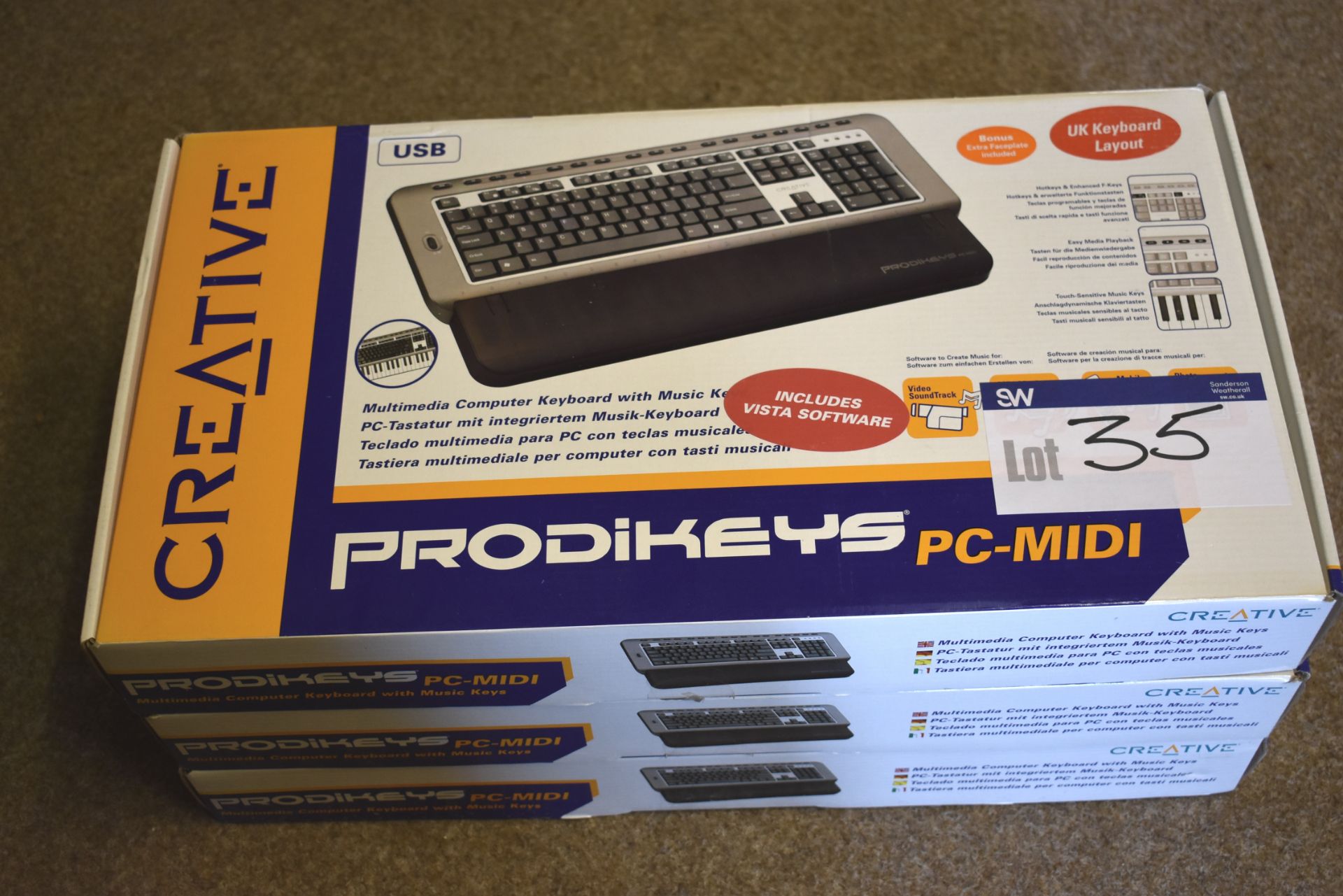 3 Creative Prodikeys PC-Midi Multimedia Computer Keyboards (Boxed)