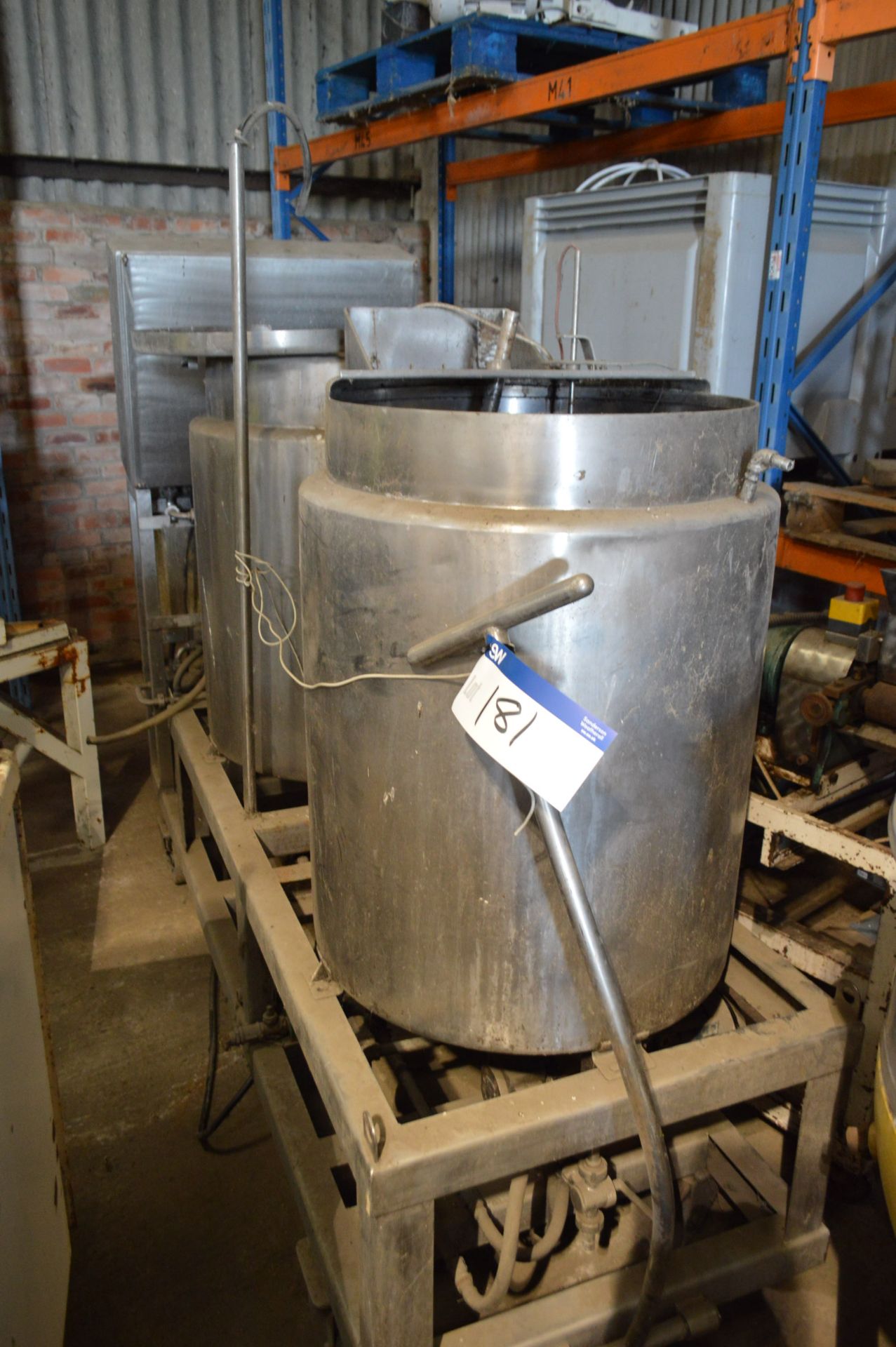 Two Jacketed Stainless Steel Tanks, each approx. 600mm dia. x 800mm deep (one with agitator) - Bild 3 aus 10