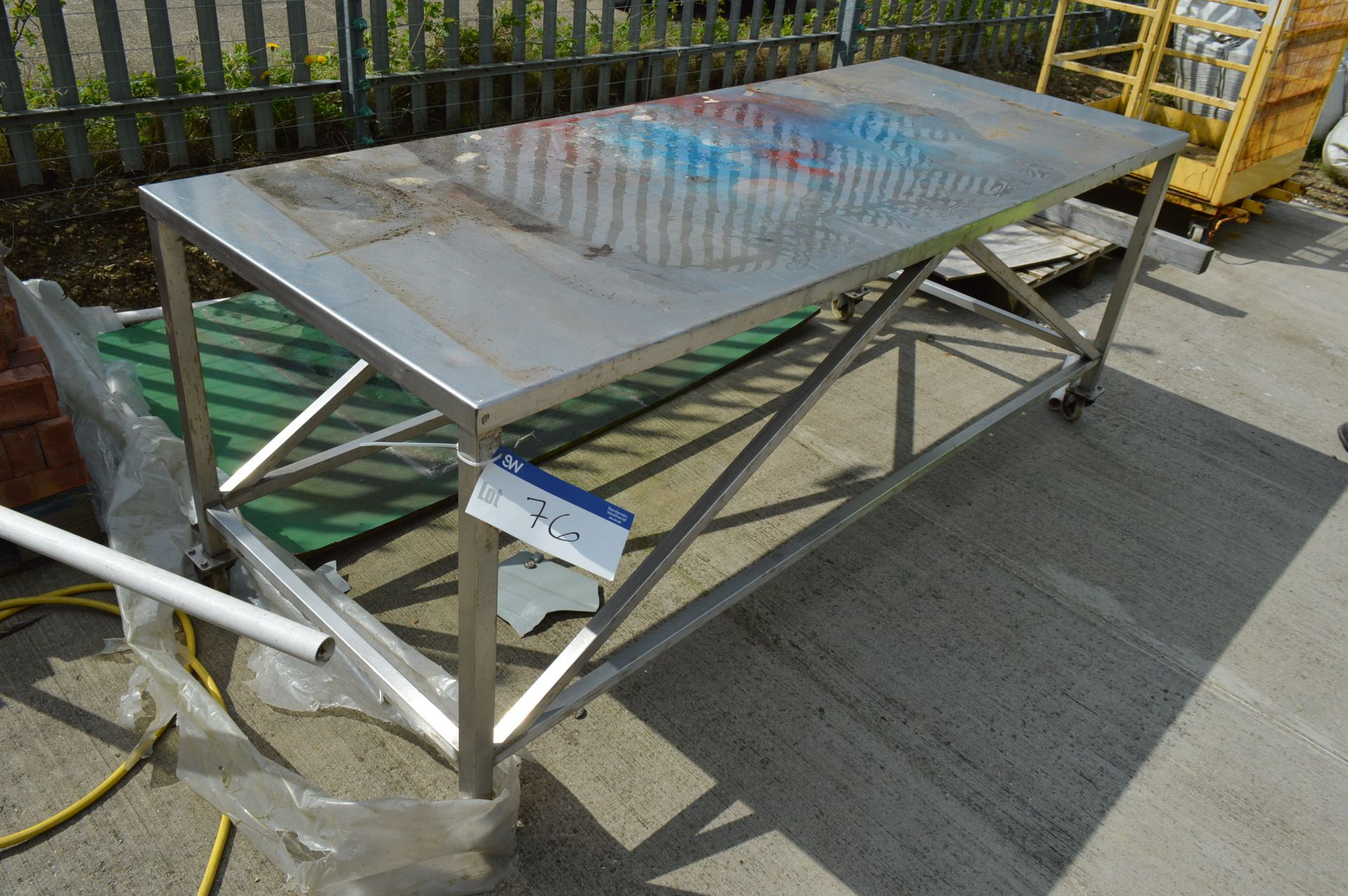 Stainless Steel Mobile Table, 2.35m x 920mm