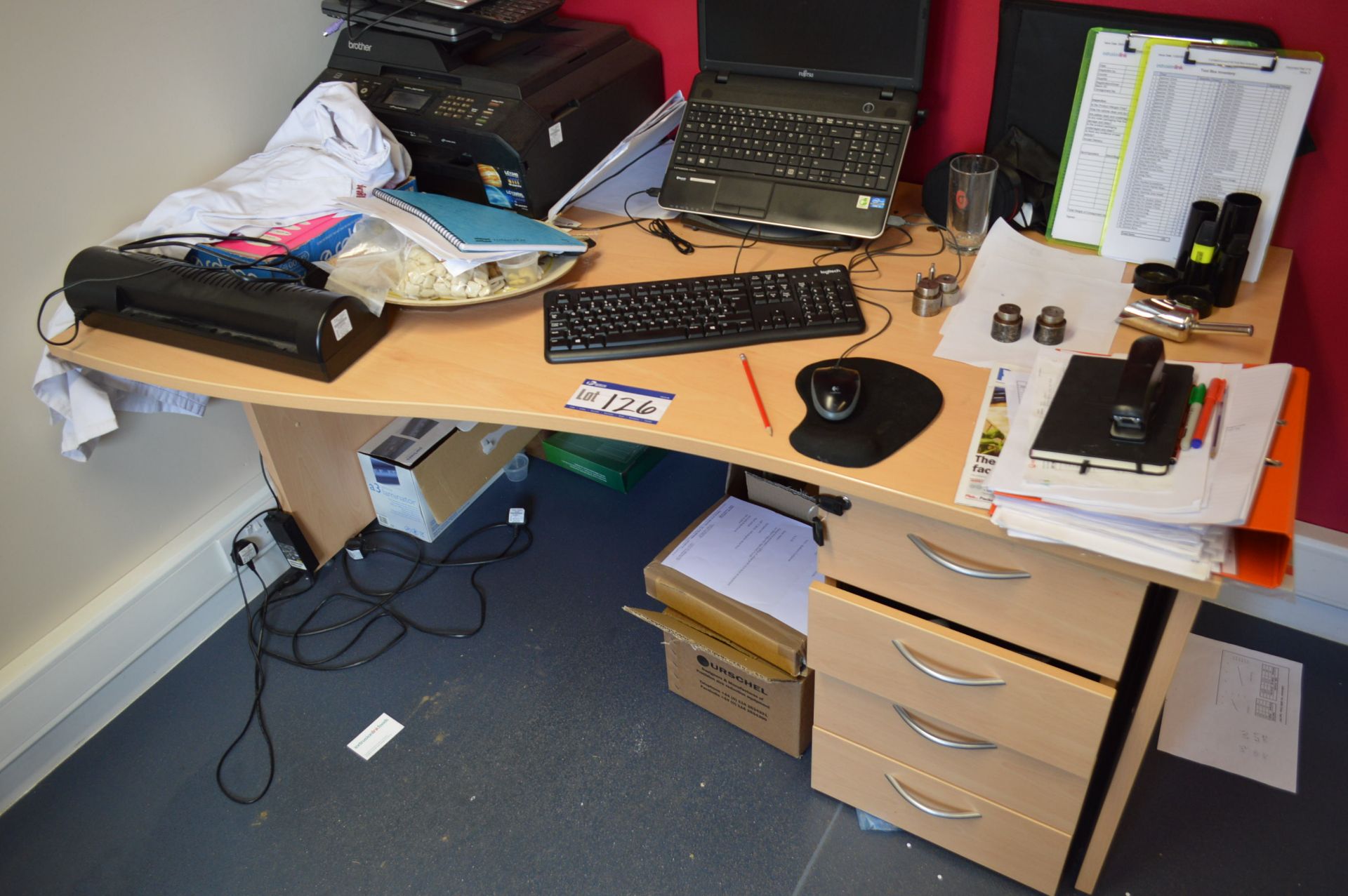 Workstation & Wood Pedestal