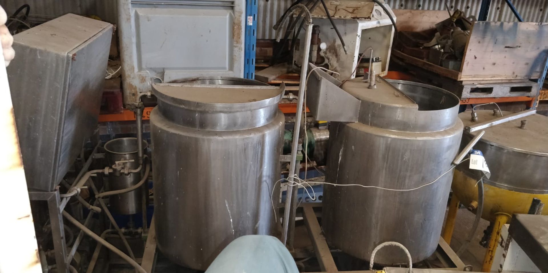 Two Jacketed Stainless Steel Tanks, each approx. 600mm dia. x 800mm deep (one with agitator) - Image 2 of 10