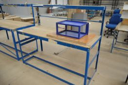 Steel Framed Packing Bench, approx. 1.8m long