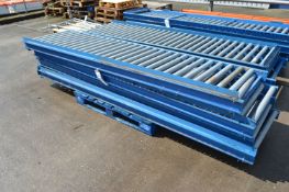 Four Sections Steel Gravity Roller Conveyor, each