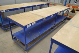 Steel Framed Packing Trolley, approx. 3.1m long