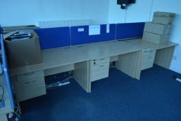 Three Lee & Plumpton Wood Desks, approx. 1.2m long