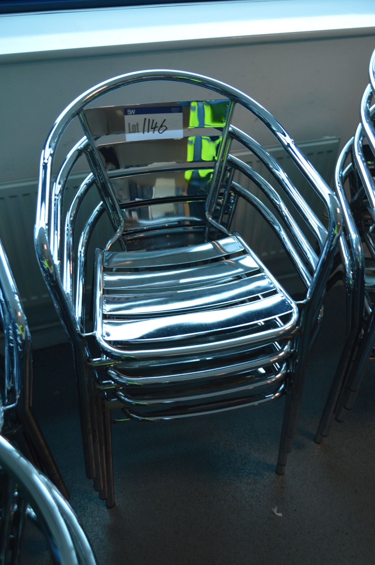 Four Steel Framed Canteen Chairs