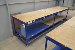 Steel Framed Packing Trolley, approx. 3.1m long