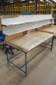 Steel Framed Packing Bench, approx. 1.8m long