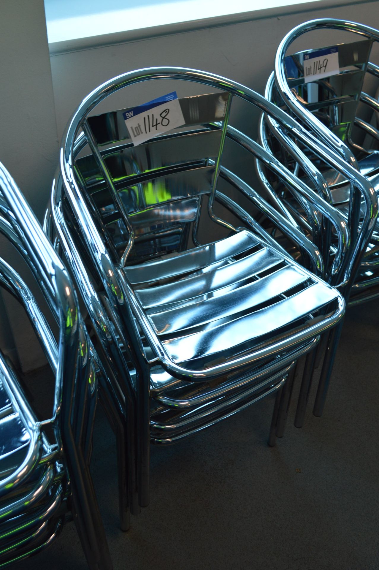 Four Steel Framed Canteen Chairs