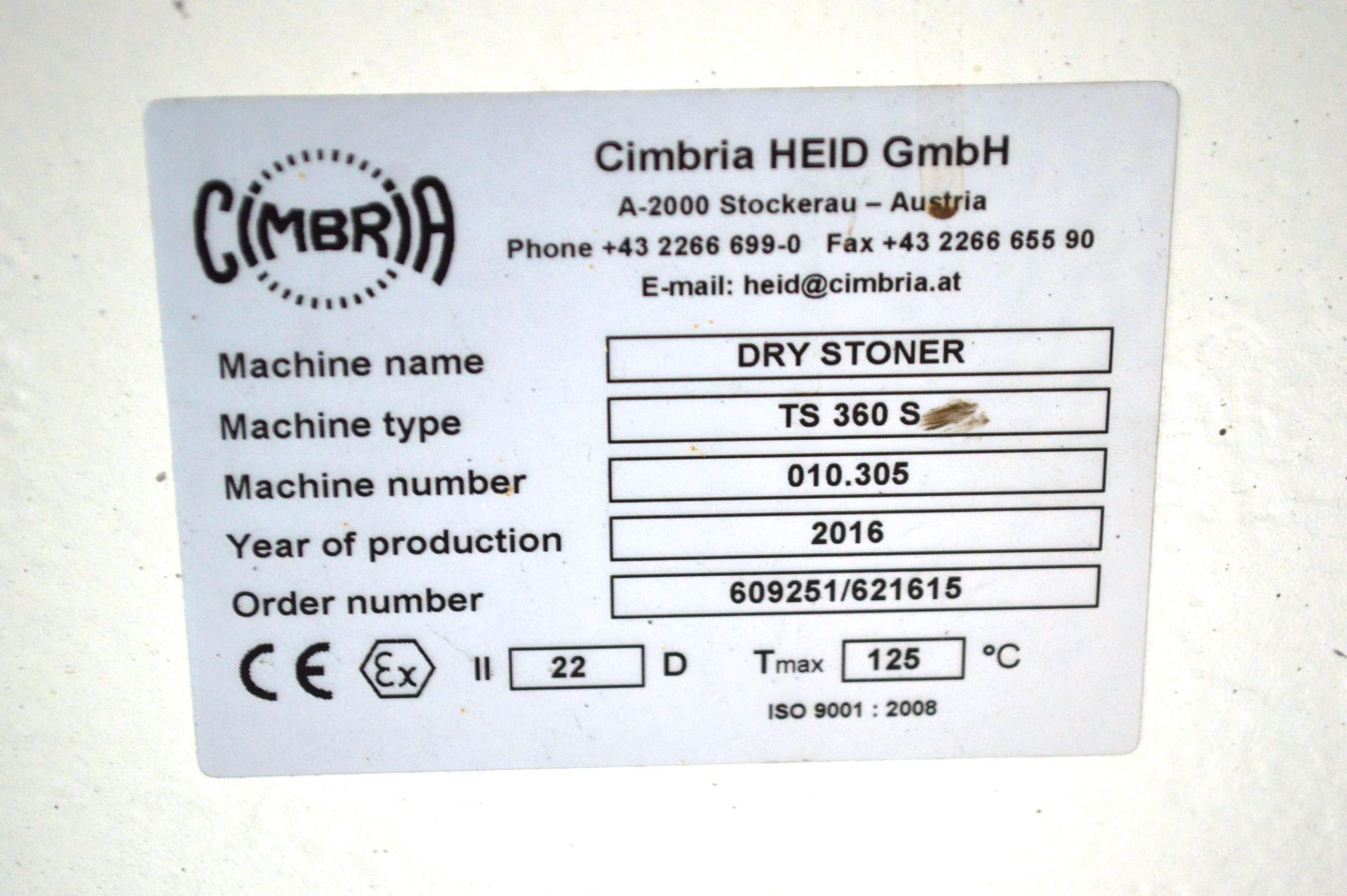 2016 Cimbria Heid TS360S DRY STONER, machine no. 0 - Image 3 of 9