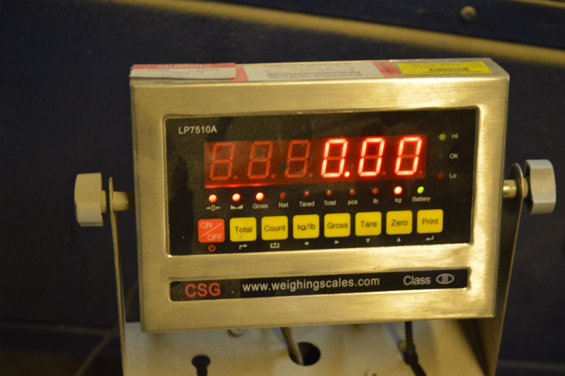 CSG LP7510A Loadcell Weighing Scale, serial no. AE - Bild 3 aus 3