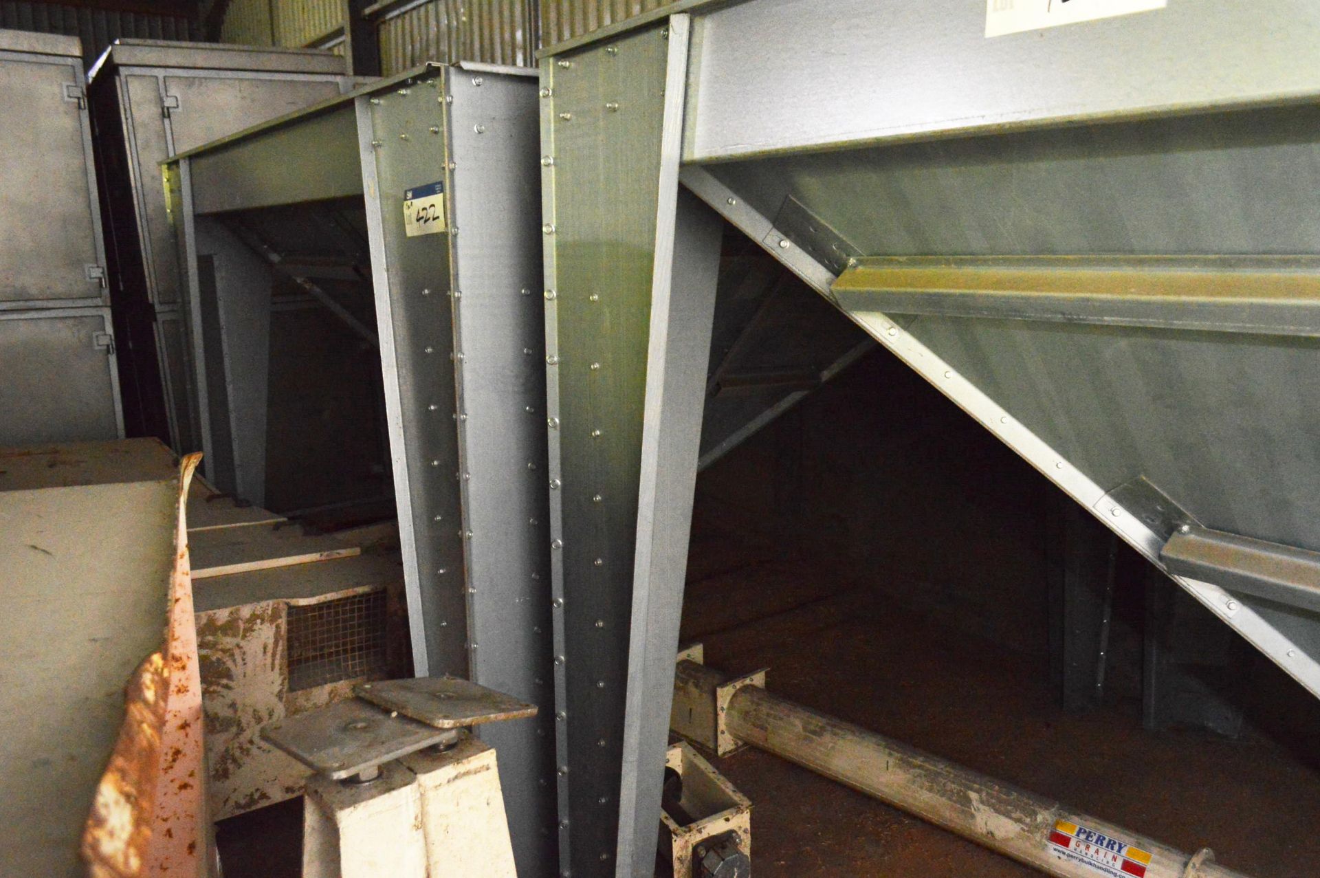 Two Galvanised Steel Bin Storage Hopper Bottoms, e - Image 5 of 9