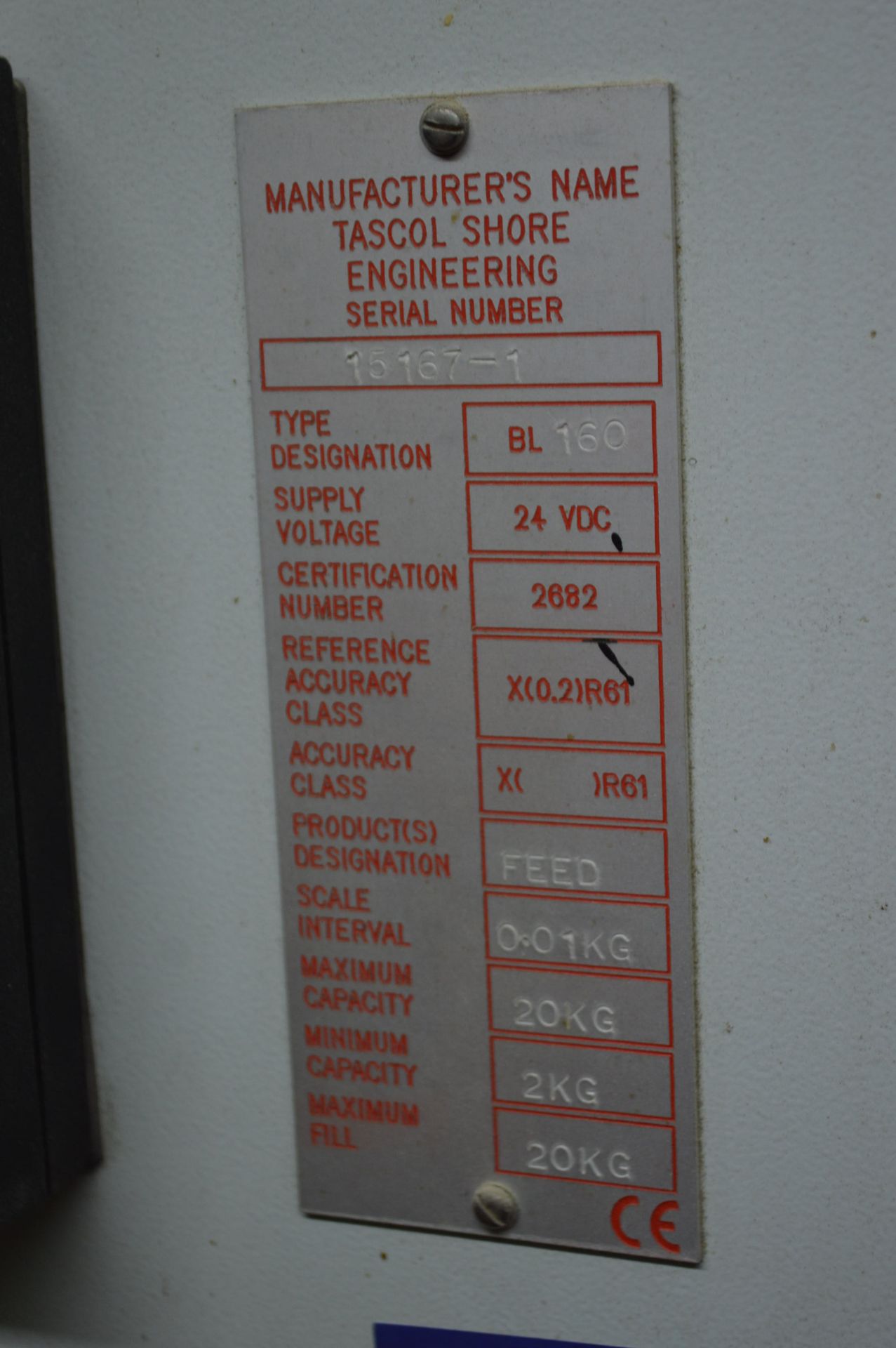 *T A Shore TWIN BELT FED LOADCELL PACKING WEIGHER, - Image 8 of 13