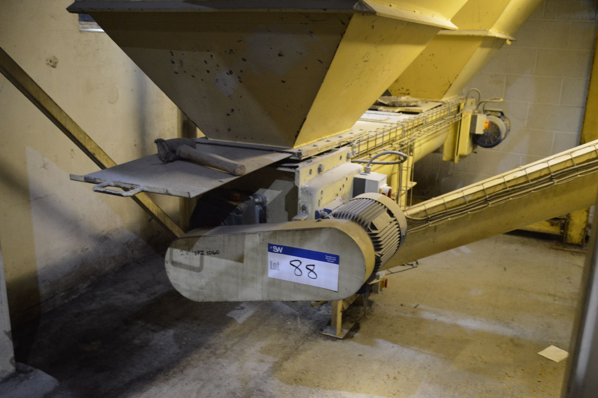 300mm dia. TWIN HOPPER DISCHARGE CONVEYOR, approx.