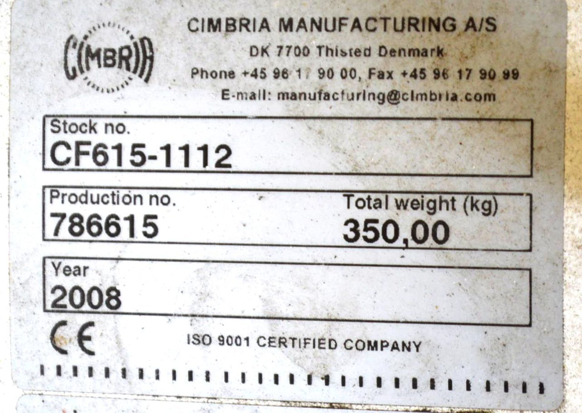 Cimbria CF615-1112 PART STAINLESS STEEL CASED CYCL - Image 6 of 8