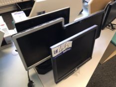 3 Assorted DELL Flat Screen Monitors and 1 x Unbra