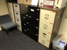 5 Assorted Four Drawer Metal Filing Cabinets