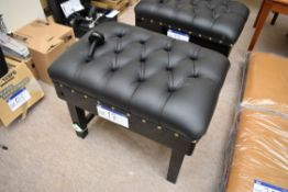 Black Leatherette Upholstered Piano Stool