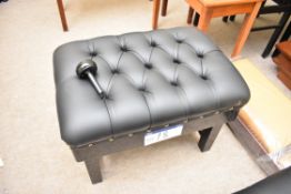 Black Leatherette Upholstered Piano Stool